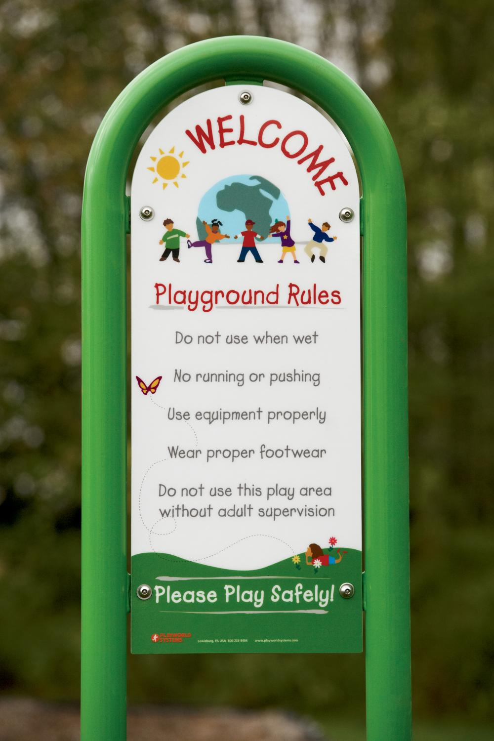 Risk Management Sign: Playground Rules